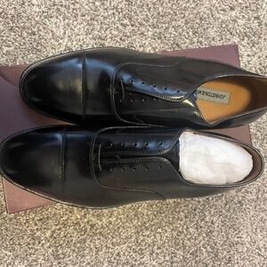 Johnston and Murphy Melton Black Leather Dress Shoes 11 D Brand New